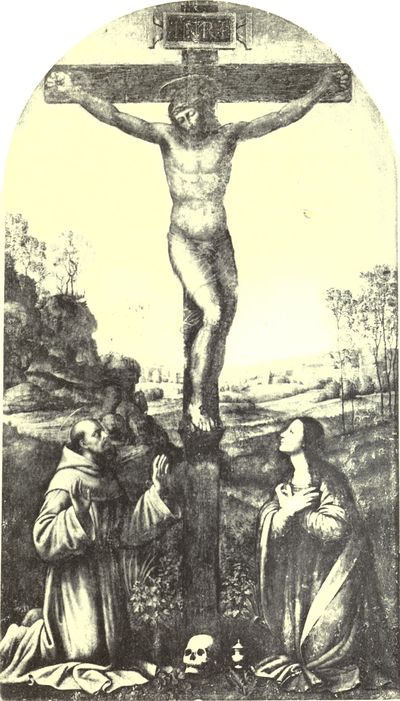 The Crucifixion with SS. Francis and Mary Magdalene.