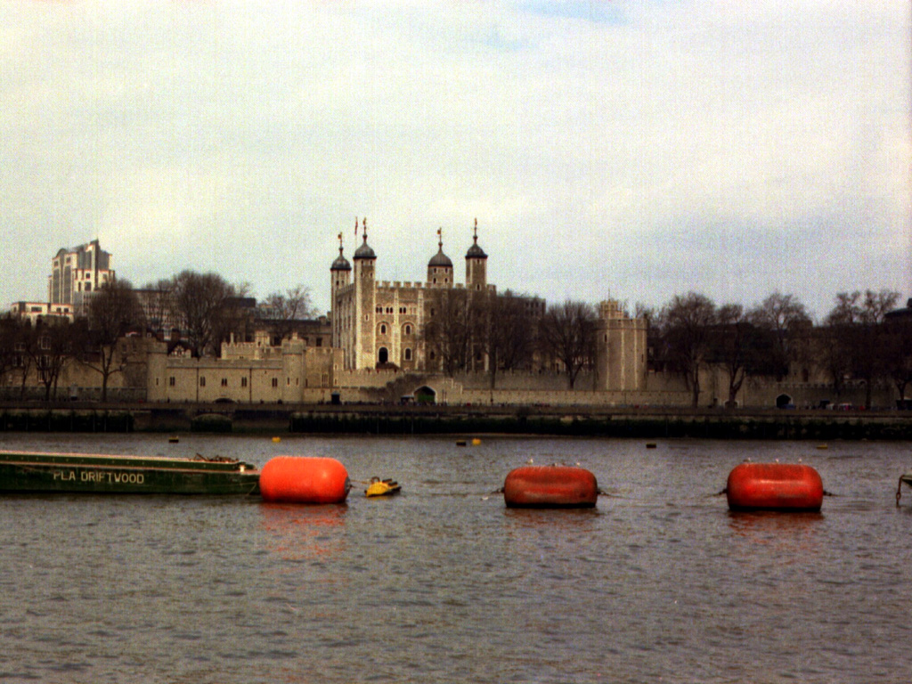 The Tower of London as seen from across the Thames River