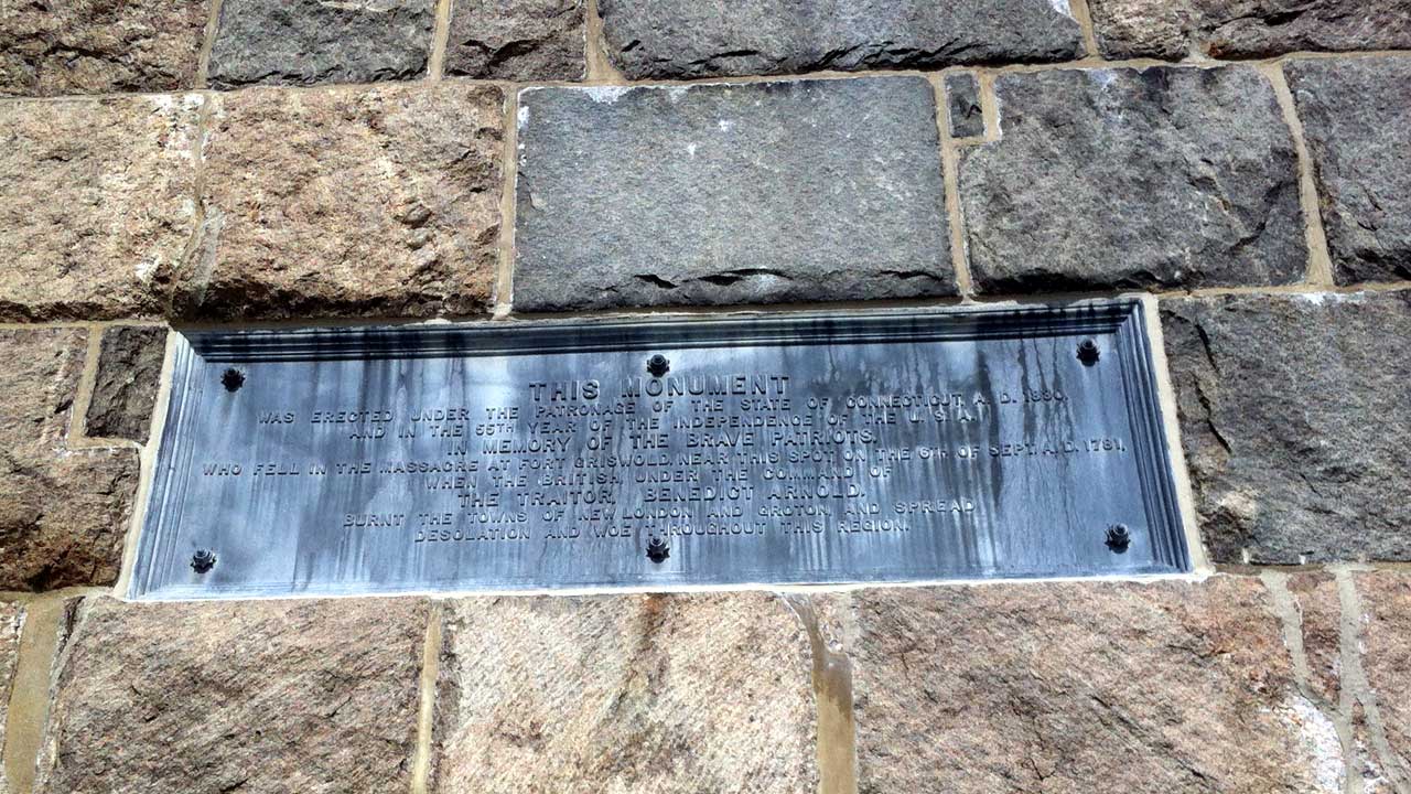 Plaque on the Groton Monument