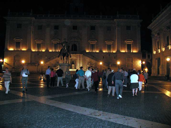 The Capitaline Hill in Rome at night