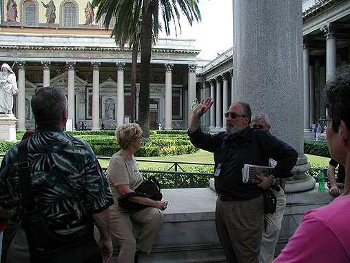 St. Paul's without the walls, and our Roman tour guide.