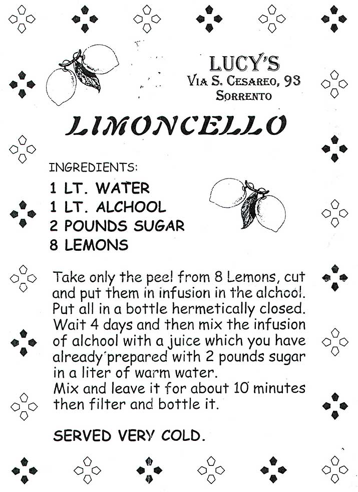 Limoncello Recipe