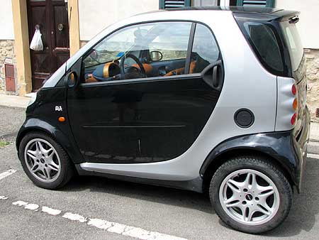 A Smart Car in Volterra, Italy