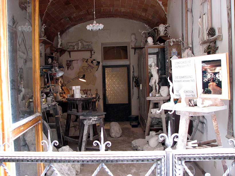 Alabaster workshop in Volterra, Italy