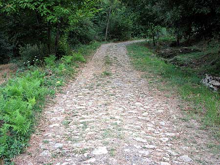 Roman cobblestone road at Podere San Lorenzo