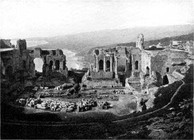 RUINS OF THE GREEK THEATRE, TAORMINA, SICILY