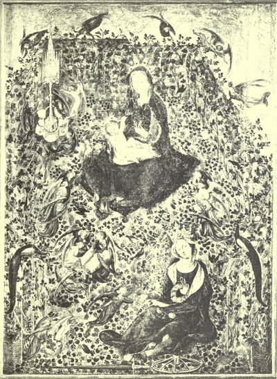 The Madonna and Child with S. Catharine in a Rose Garden.