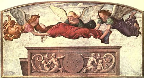 S. Catharine borne to her Tomb by Angels.