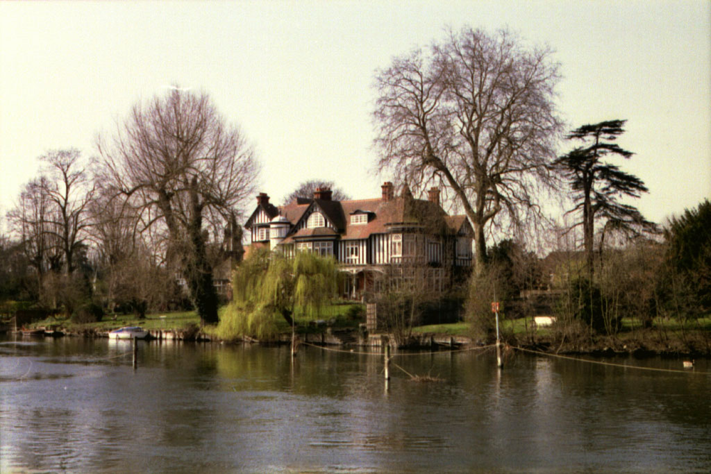 A manor house along the river